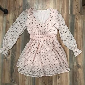 Light Pink dress w/ polkadot hearts